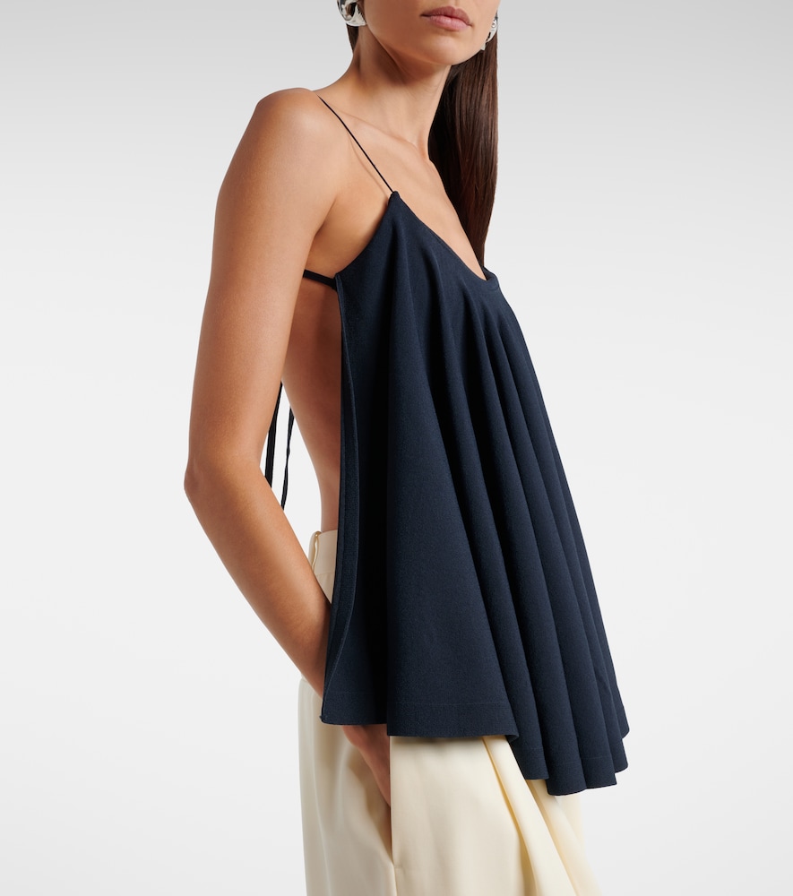Voile Open-Back Jersey Top