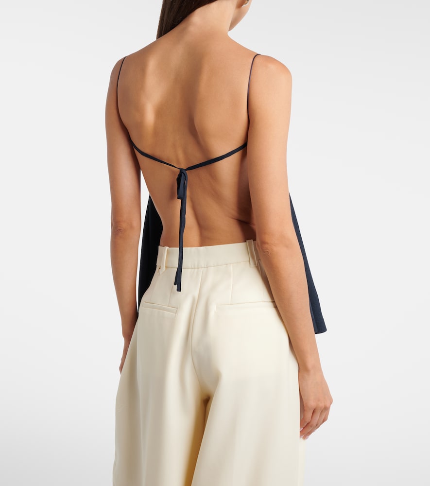 Voile Open-Back Jersey Top