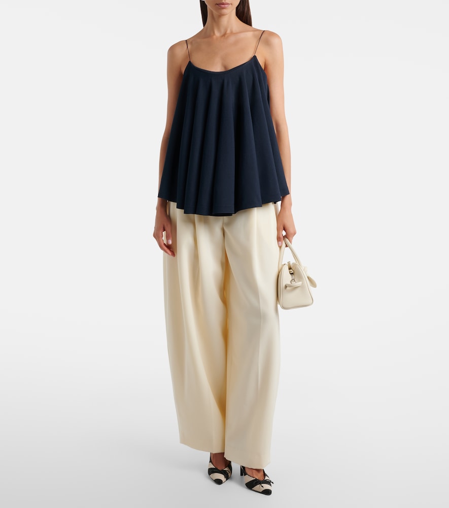 Voile Open-Back Jersey Top