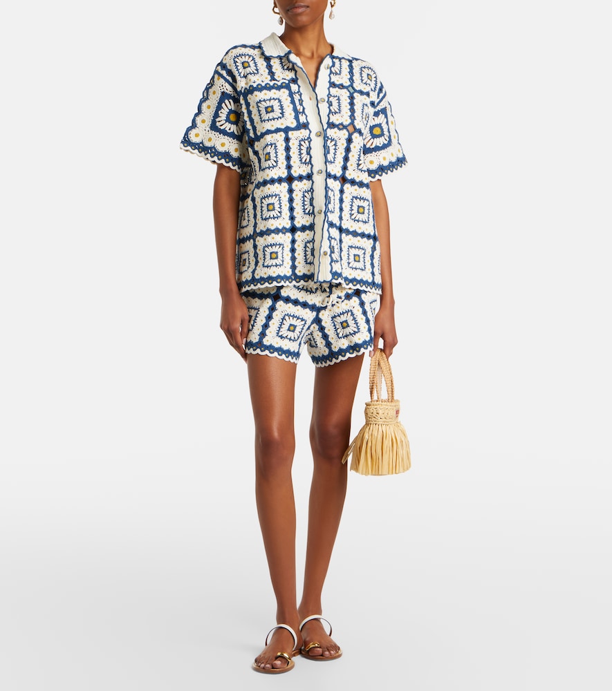 Alémais Dolly crochet cotton shorts
