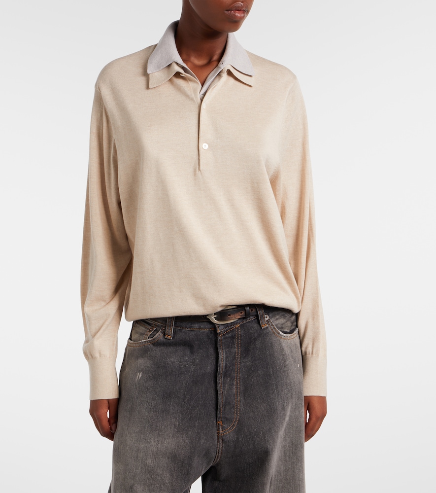 Acne Studios Silk, wool, and cashmere polo sweater