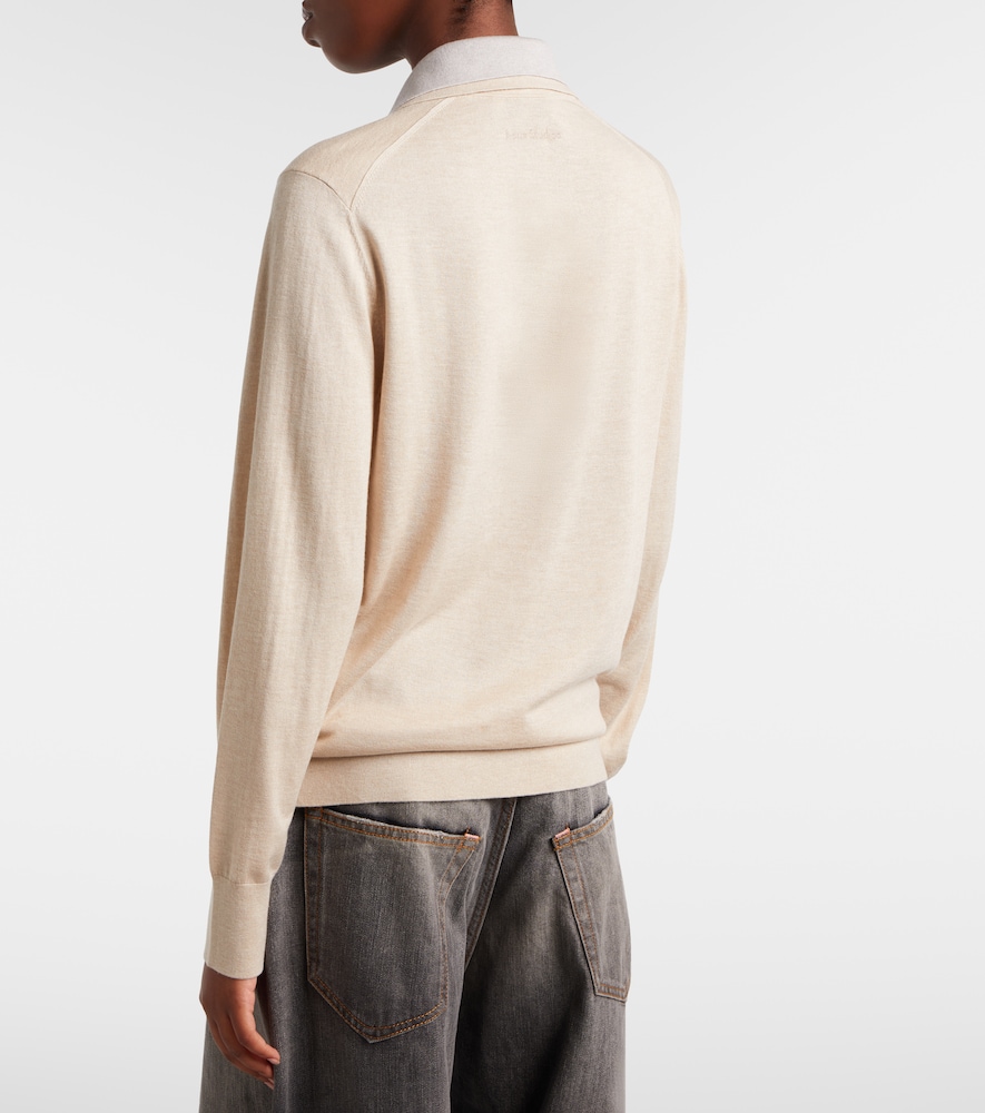 Silk, Wool, And Cashmere Polo Sweater