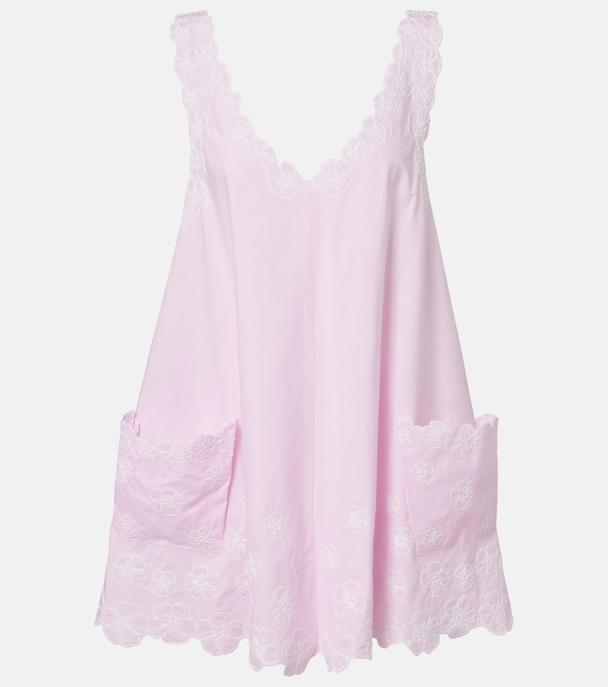 Juliet Dunn Embroidered cotton poplin minidress | Thumbnail 6