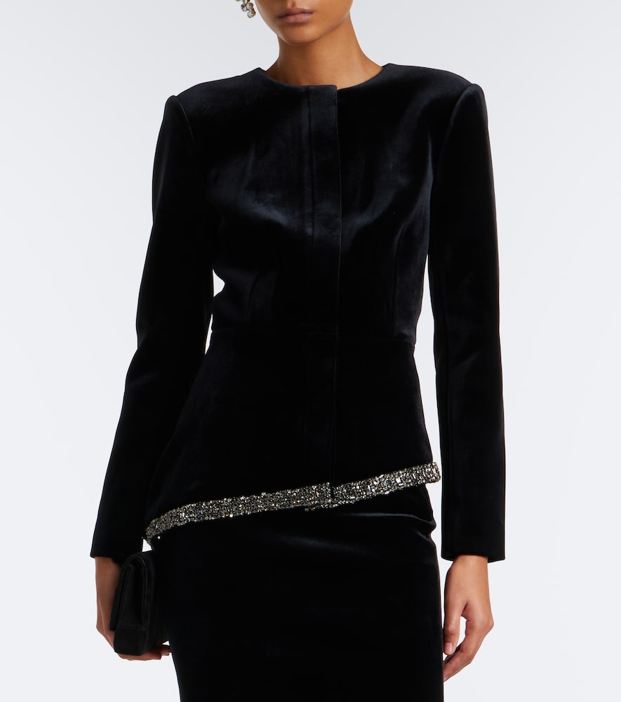 Asymmetric Velvet Jacket