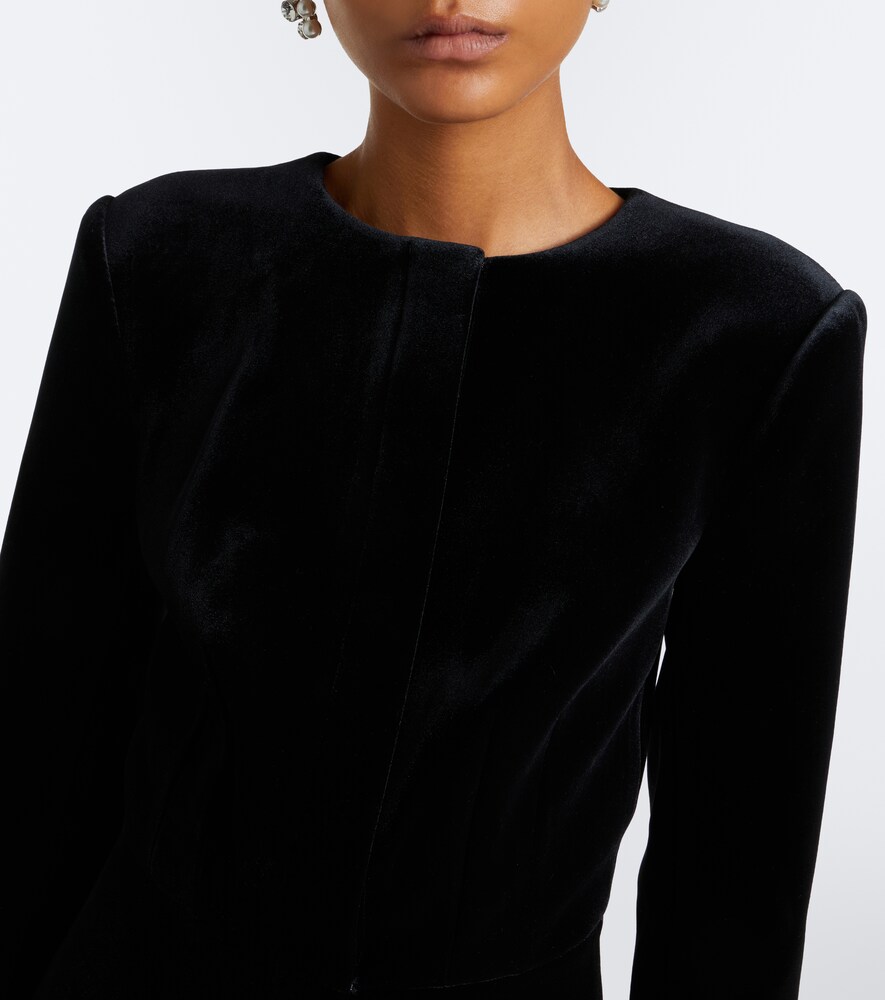 Asymmetric Velvet Jacket