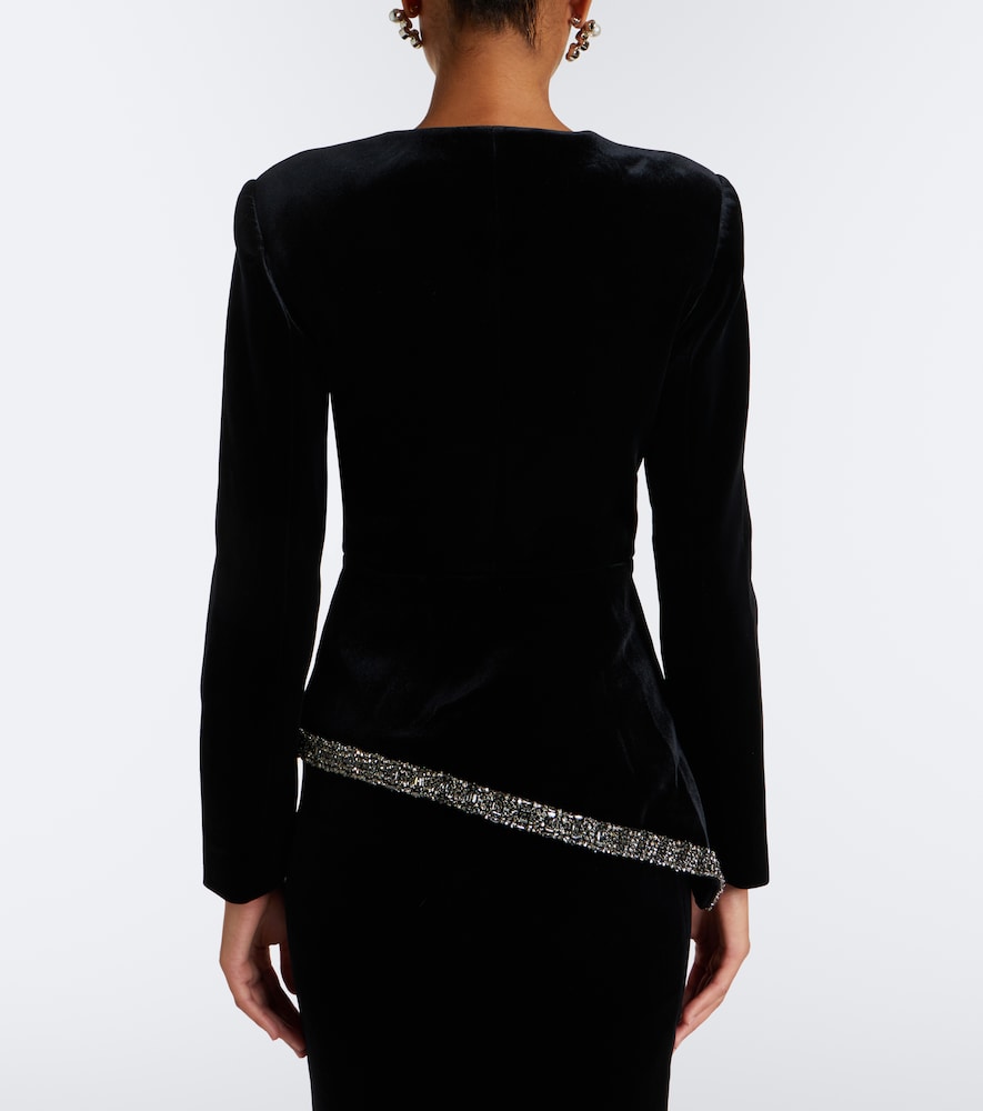 Asymmetric Velvet Jacket