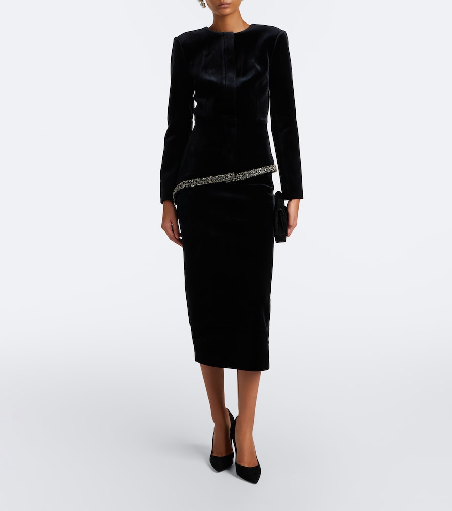 Asymmetric Velvet Jacket