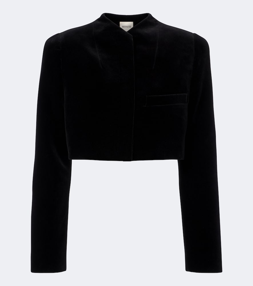 Samo Cropped Velvet Jacket