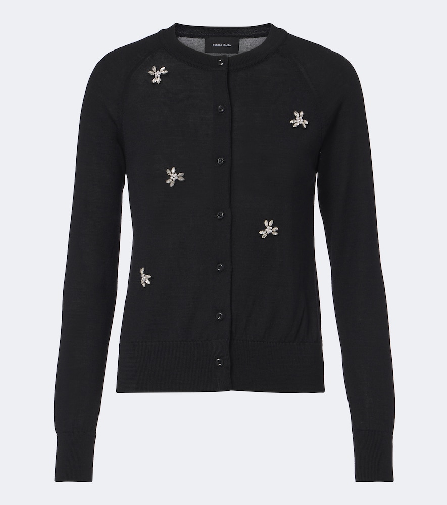 Verzierter Cardigan aus Wolle und Seide
