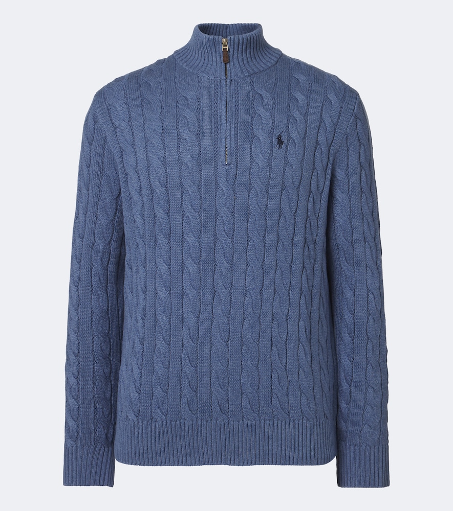 Polo Ralph Lauren Pony Cable-Knit Cotton Half-Zip Sweater