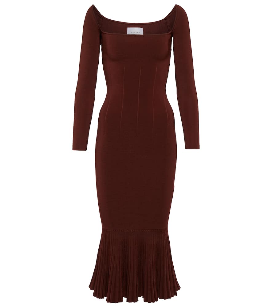 Galvan Atalanta ribbed-knit midi dress