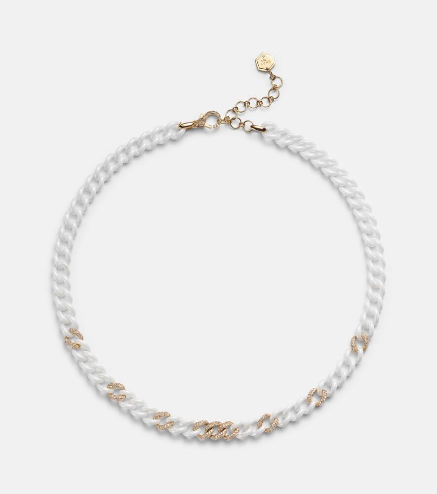 Shay Jewelry Pavé Medium 18kt gold chain necklace with diamonds