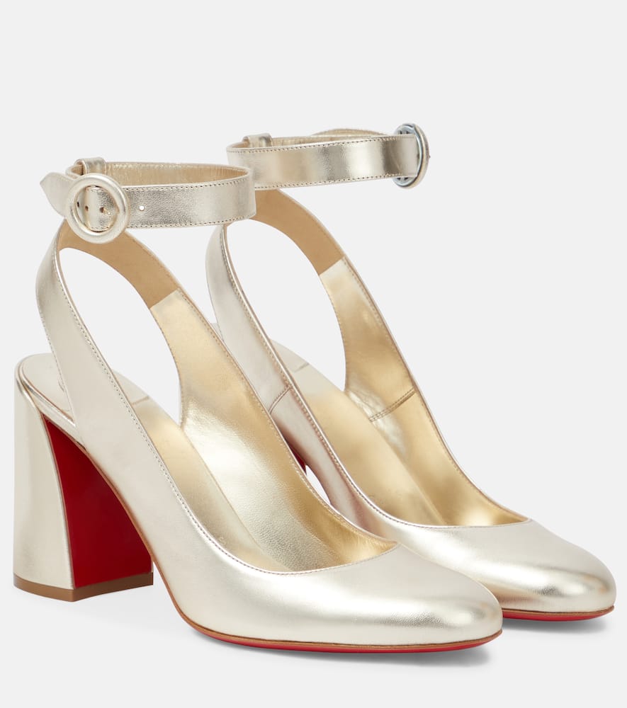 Christian Louboutin Miss Sab metallic slingback pumps