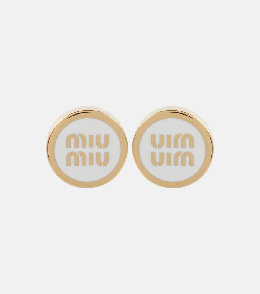 Miu Miu Logo enamel earrings