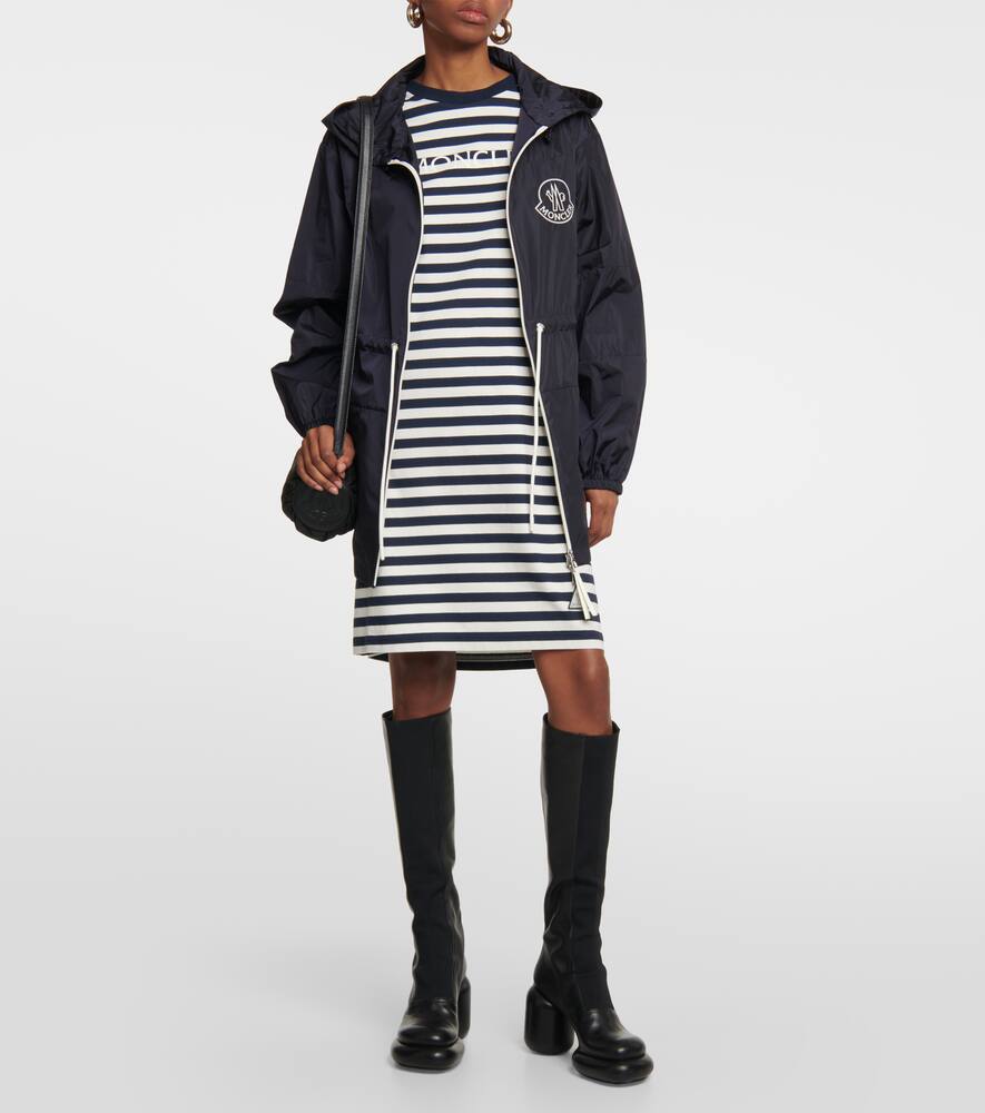 Moncler Striped Minidress In Blue