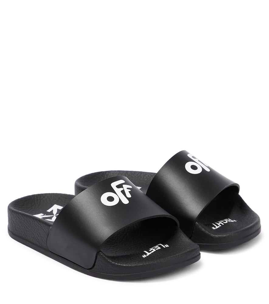 Off-White Kids Logo rubber slides