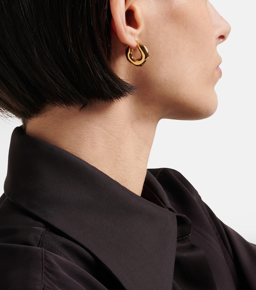 Shop Jil Sander Hoop Earrings In Gold