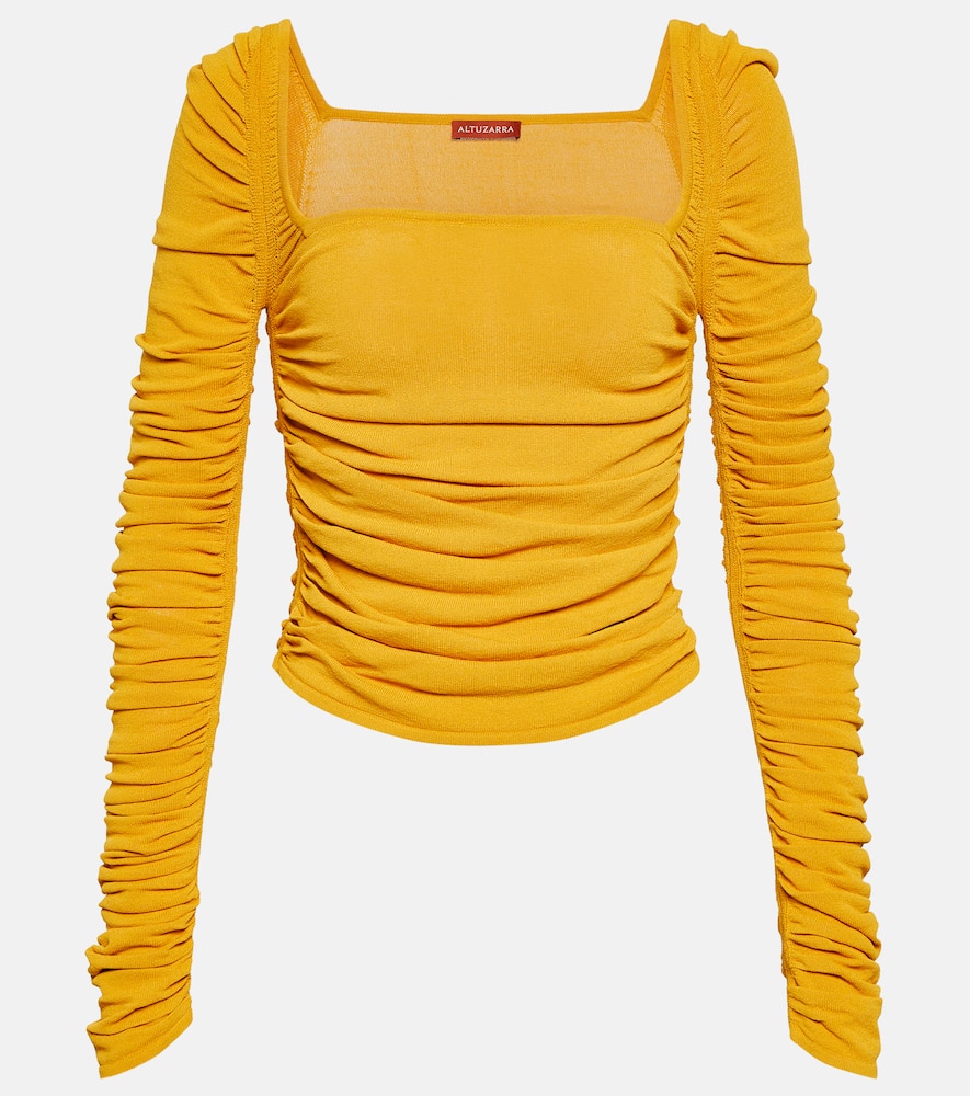 Altuzarra Asgard Ruched Jersey Top In Orange