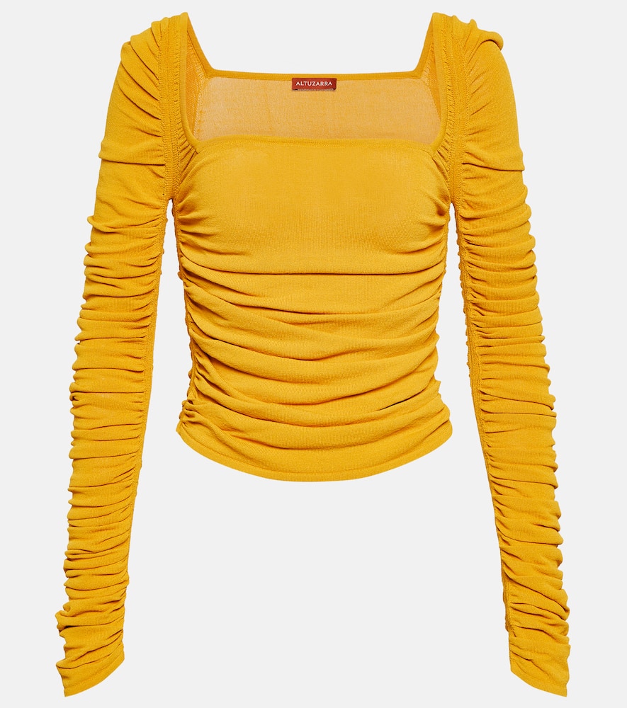 Shop Altuzarra Asgard Ruched Jersey Top In Orange