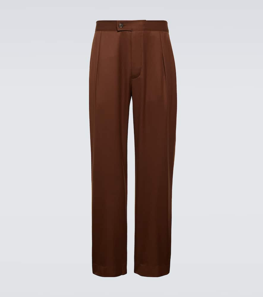 Shop King & Tuckfield Cotton And Linen Pants In Brown