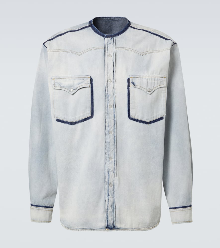 Embellished denim overshirt