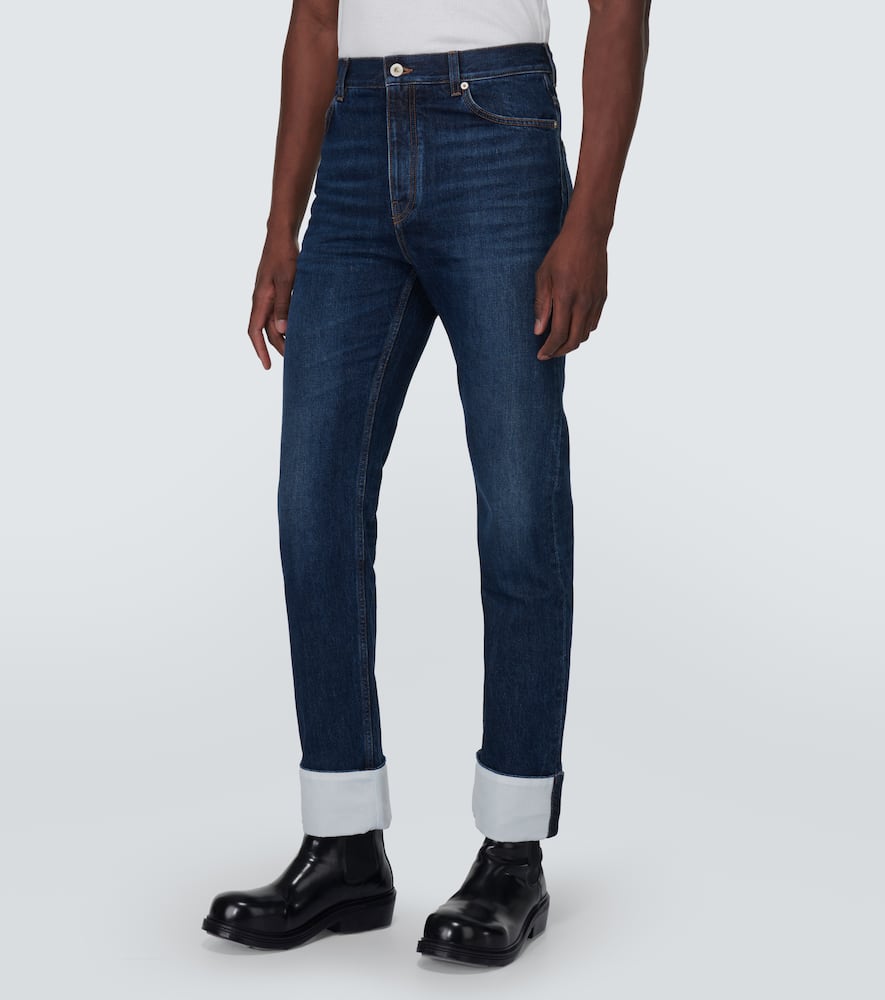 Shop Loewe Fisherman Straight Jeans In Blue