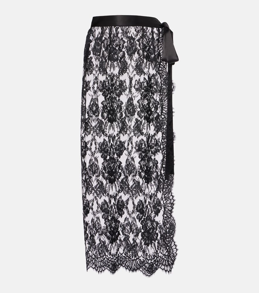 Dolce & Gabbana Cotton and silk-blend lace midi skirt