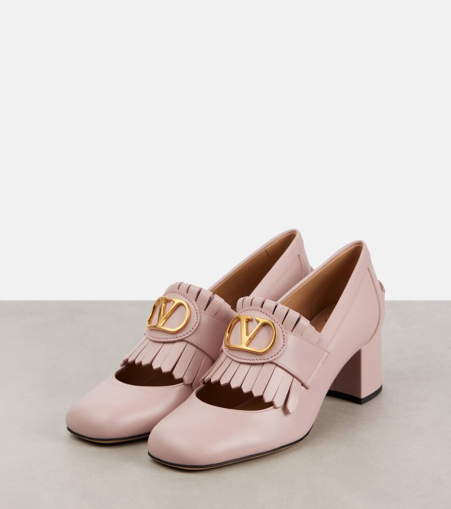 Valentino Smooth Calfskin Leather Shoes With Vlogo In Pink