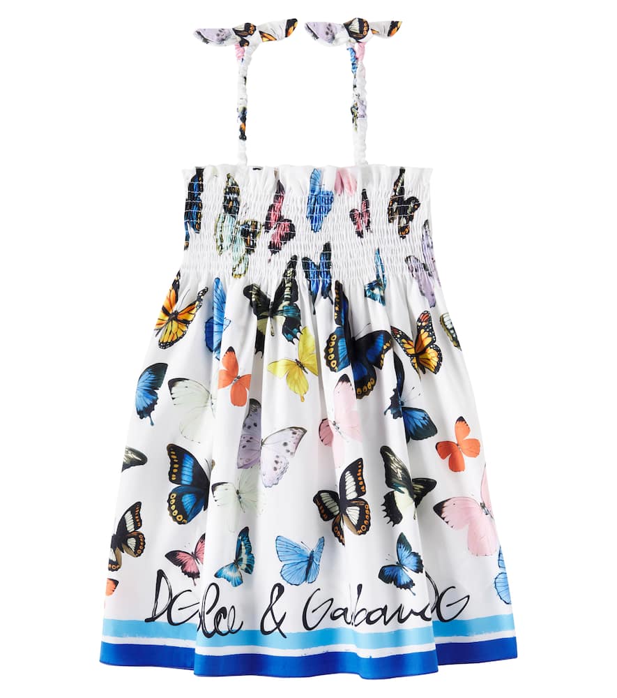 Dolce & Gabbana Butterfly-print Dress In Farfalle Borod Blu