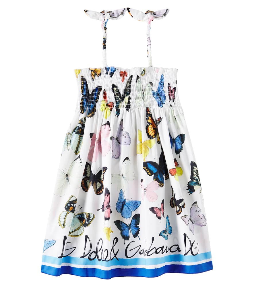 Dolce & Gabbana Butterfly-print Dress In Farfalle Borod Blu