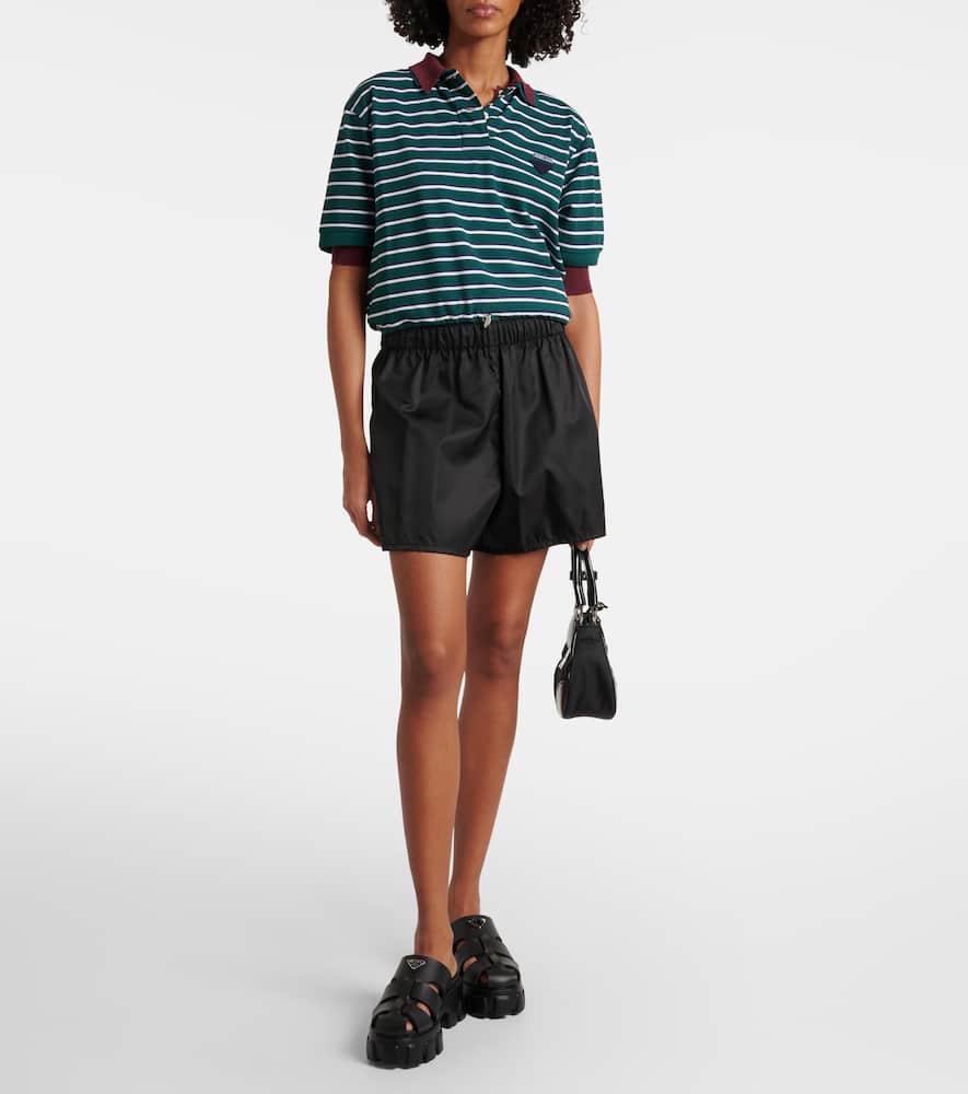 Prada Monolith Platform Fisherman Sandals In Black
