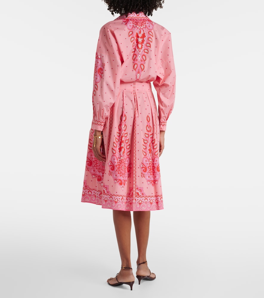 Etro Chemisier Pink Cotton Midi Dress 40