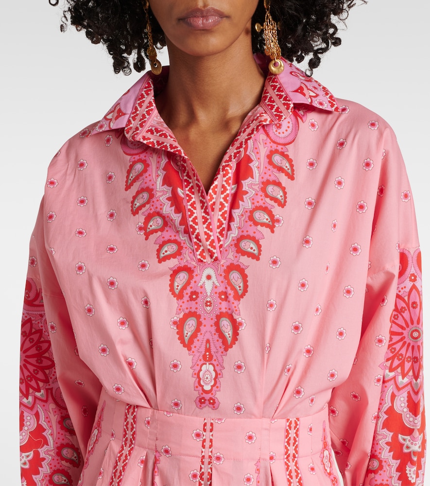 Etro Chemisier Pink Cotton Midi Dress 40