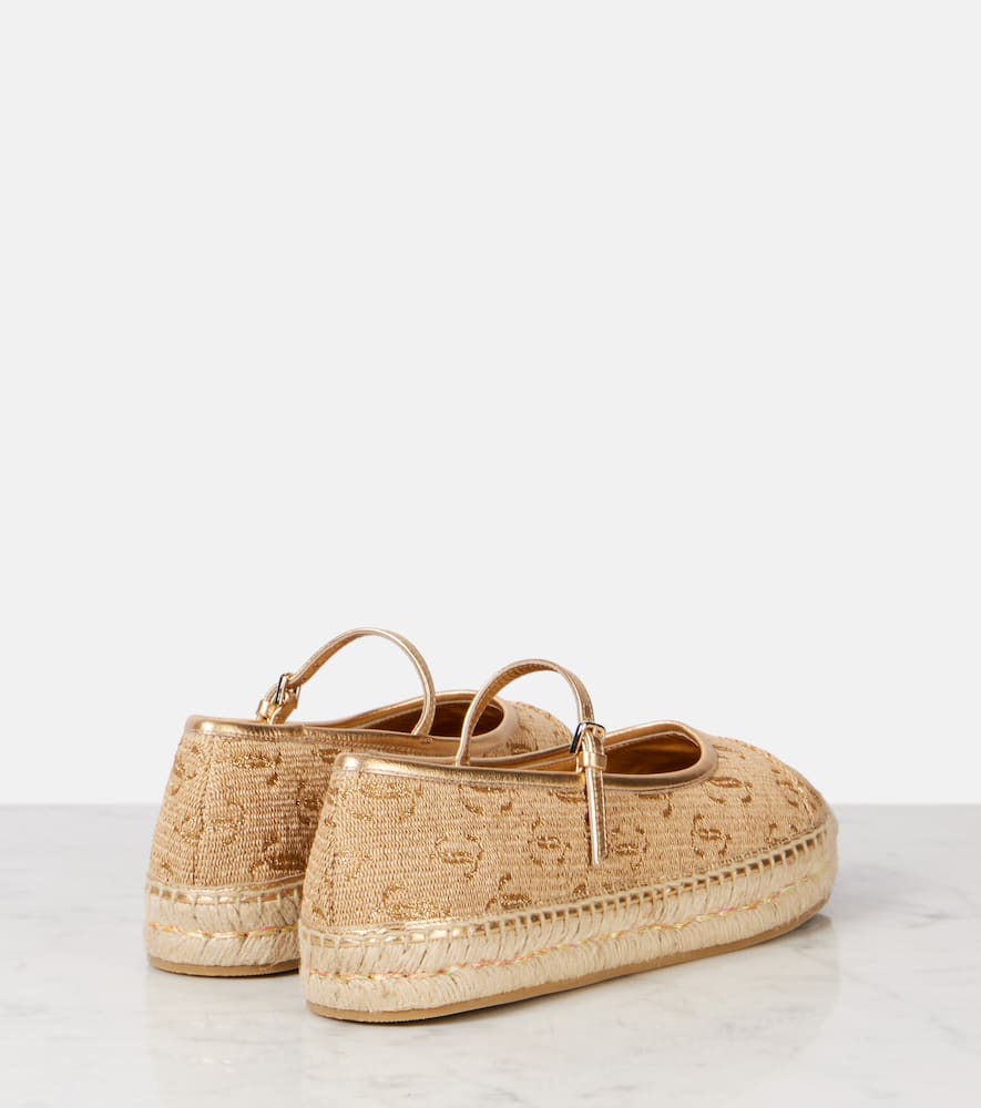 Jimmy Choo 20 Metallic Leather-trimmed Logo-embroidered Straw Platform Espadrilles In Gold