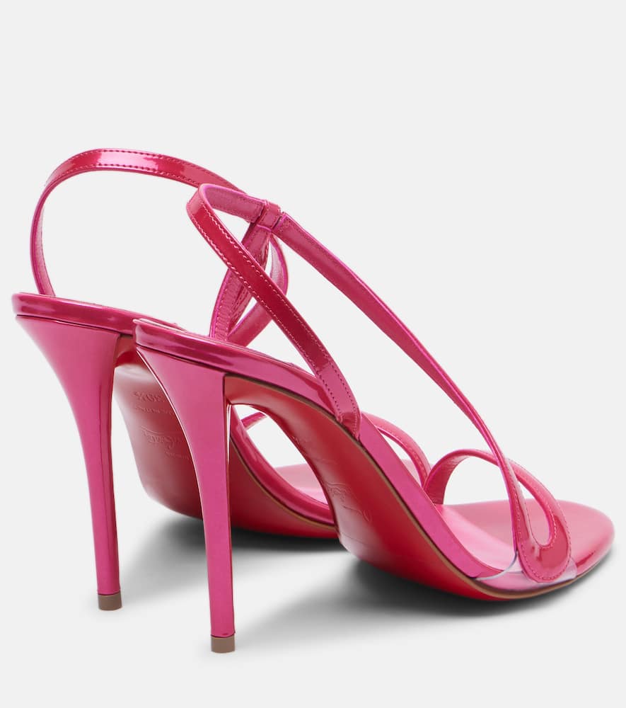Christian Louboutin Rosa Z 80 Pvc-trimmed Patent-leather Sandals In Multi