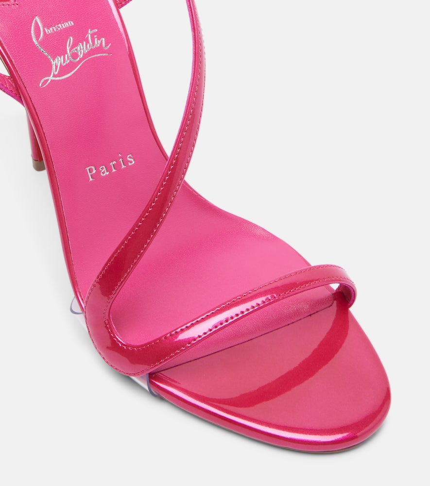 Christian Louboutin Rosa Z 80 Pvc-trimmed Patent-leather Sandals In Multi