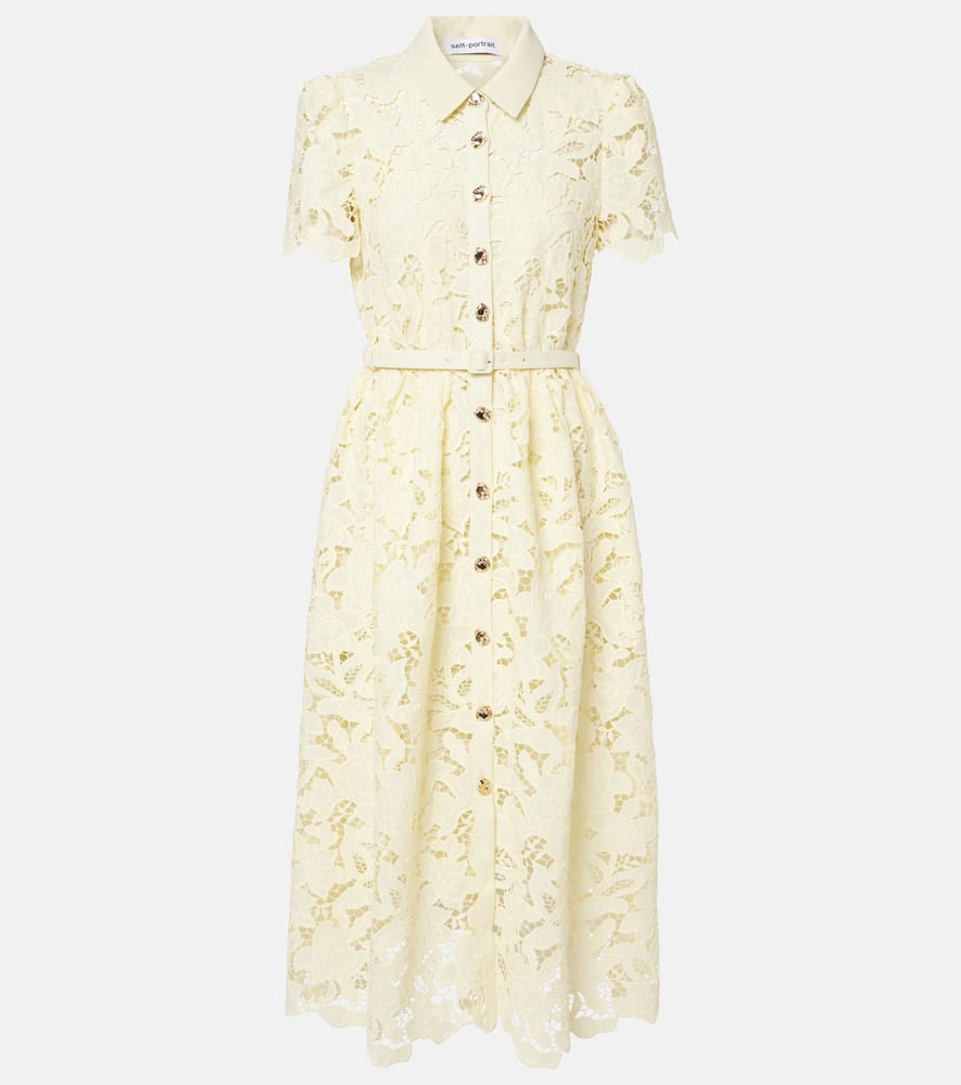 Lace-trimmed midi dress