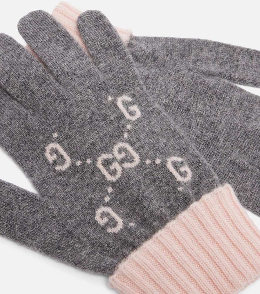  Gucci Gucci Gg Cashmere Jacquard Gloves 