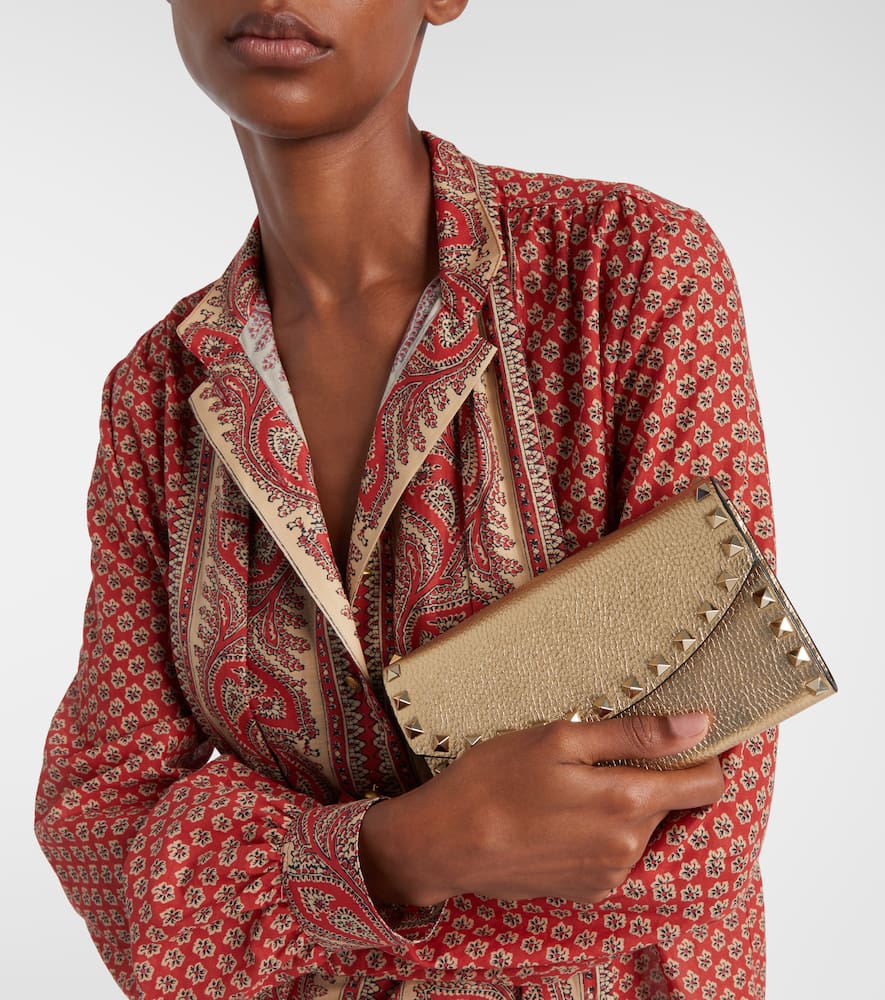 Valentino Rockstud Small Leather Shoulder Bag In Gold