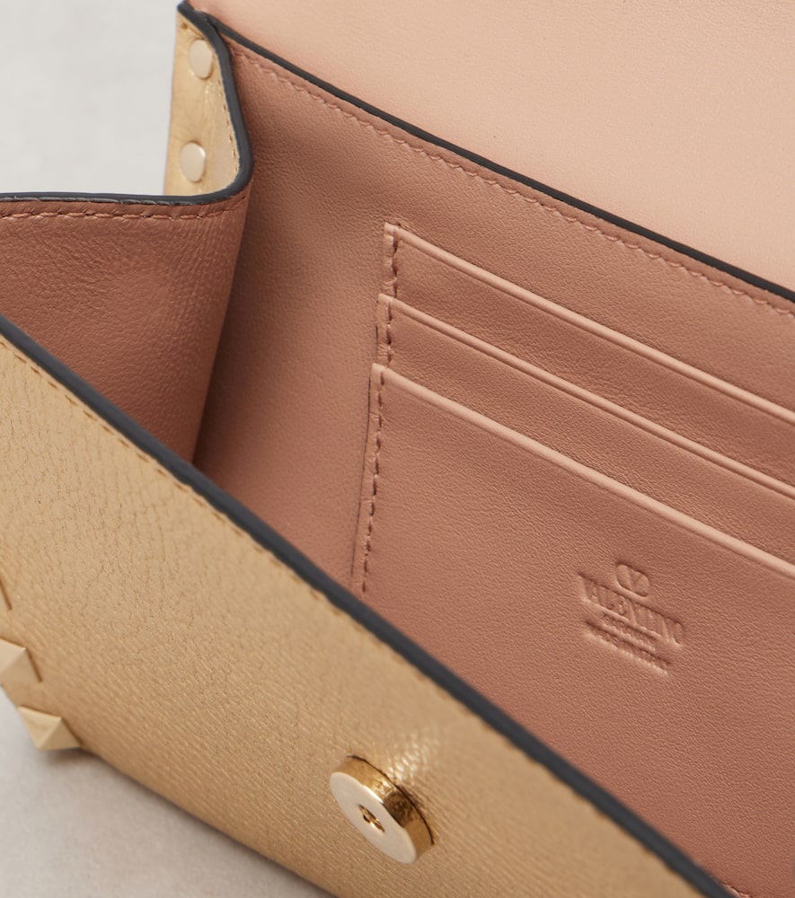 Valentino Rockstud Small Leather Shoulder Bag In Gold