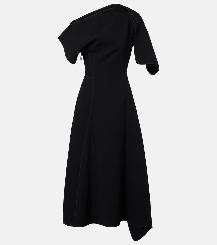 Maticevski Synergy Pieced Short-sleeve A-line Gown In Black