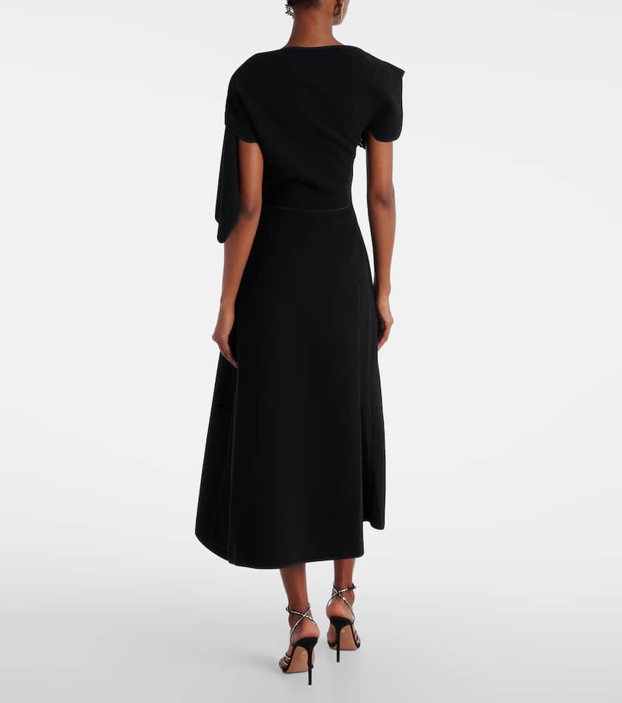 Maticevski Synergy Pieced Short-sleeve A-line Gown In Black