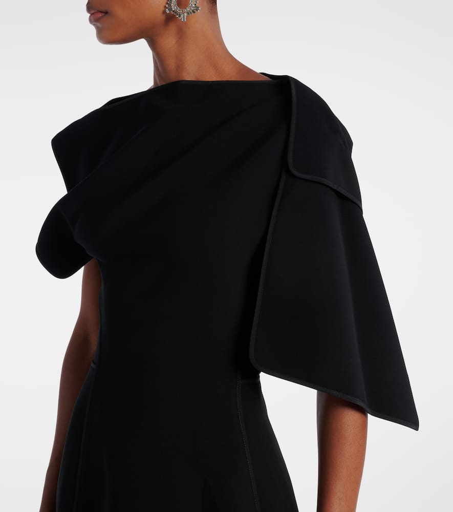 Maticevski Synergy Pieced Short-sleeve A-line Gown In Black