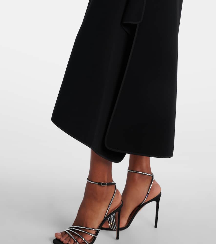Maticevski Synergy Pieced Short-sleeve A-line Gown In Black