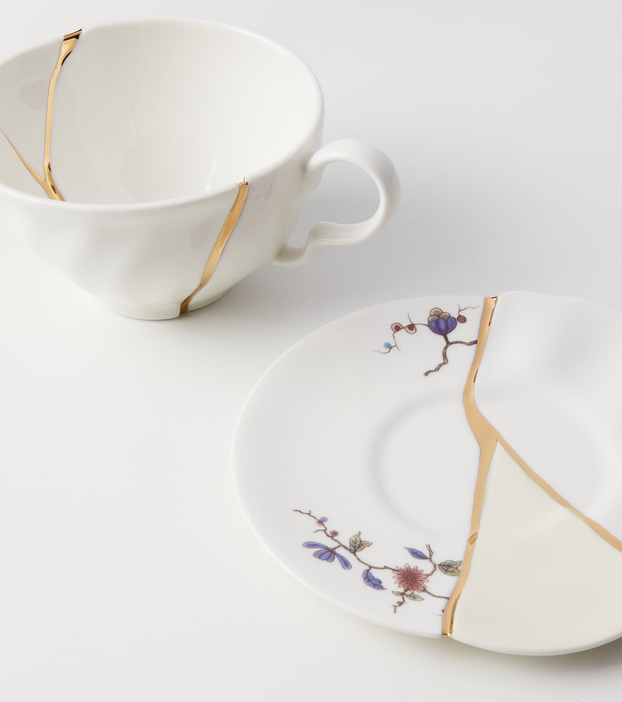  Seletti Seletti Set De Taza De Té Y Platillo Kintsugi De Porcelana Bañada En Oro Por Marcantonio Raimondi Malerba 