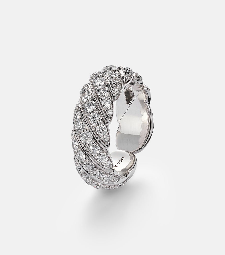  David Yurman David Yurman Ring Sculpted Cable Aus 18kt Weißgold Mit Diamanten 
