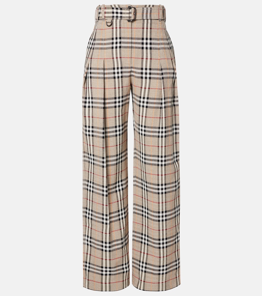 Burberry Burberry Burberry Check belted wide-leg pants　バーバリー バーバリーチェック ベルト付きワイドレッグパンツ