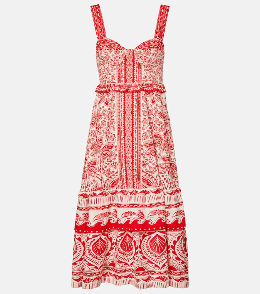 River Ride linen-blend bustier dress