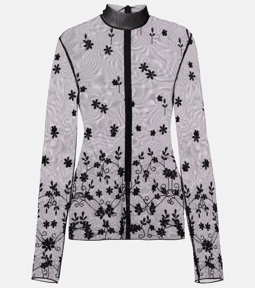 Totême Embroidered Tulle Blouse