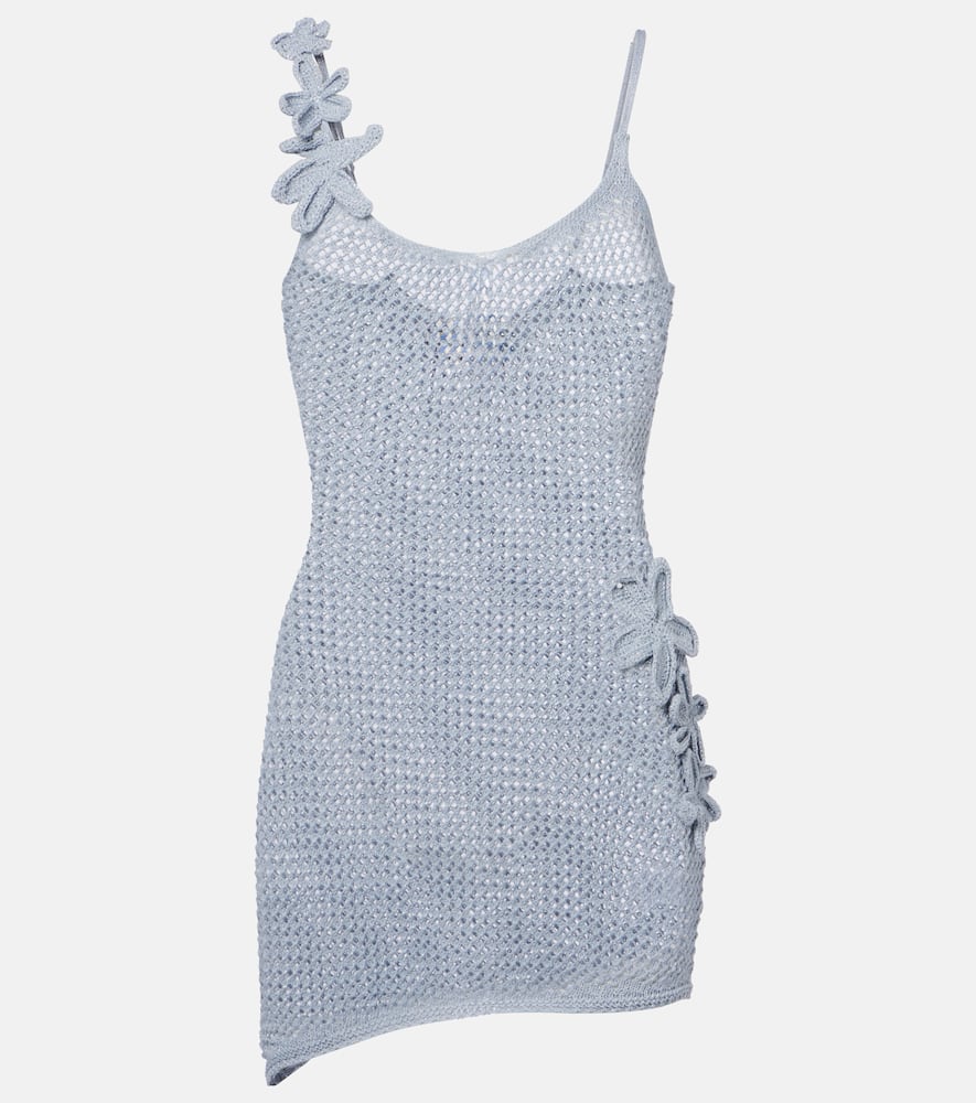 Maris glitter open-knit minidress
